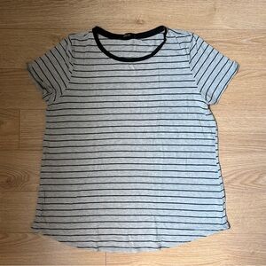 Striped Gray and Black Women's Tee